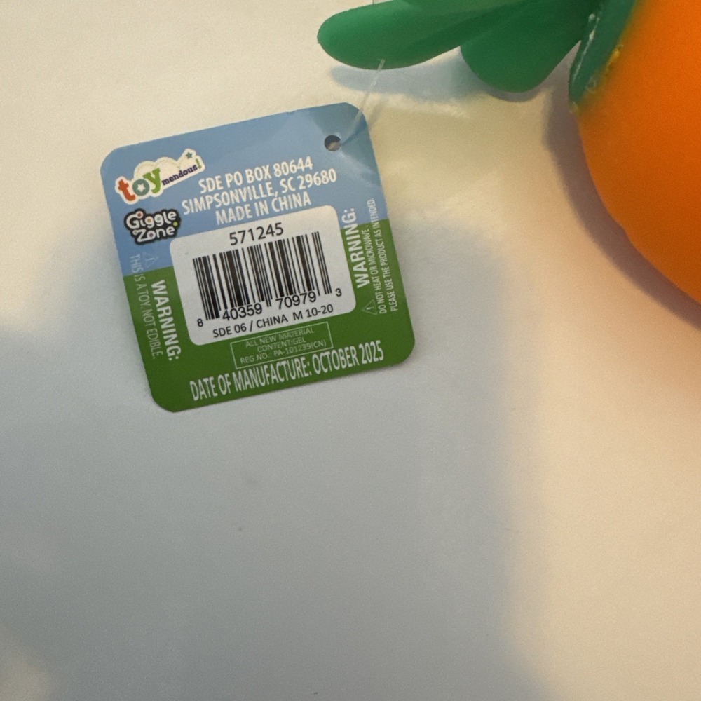 Sunny Days Jumbo Squeezy Easter Carrot Orange Squishy Squish Sensory Fun - Picture 3 of 4